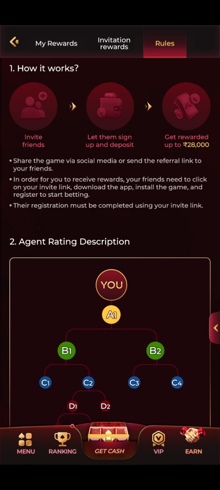 DDOK Game mobile app interface showing online gaming features and bonus rewards.